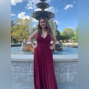 Formal maroon long dress, size L